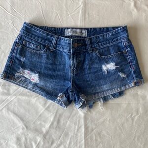 PINK Victoria's Secret Women’s Distressed Denim Cutoff Shorts - Blue